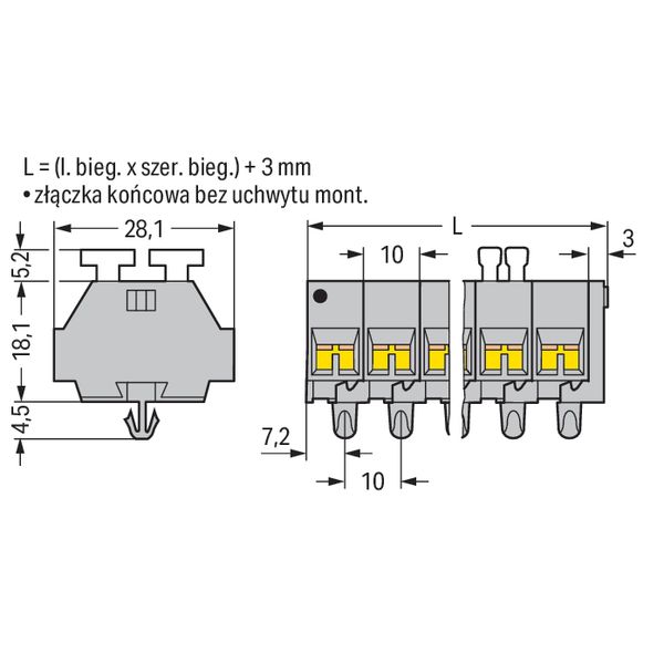 4-conductor terminal strip on both sides with push-buttons with snap-i image 4