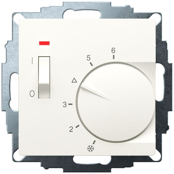 UP room controller, RAL1013 matt 55x55, 5-30C, AC 230V, 1NC, 10 A, temperature reduction approx. 4K, switch on/off, display controller "heating" image 1