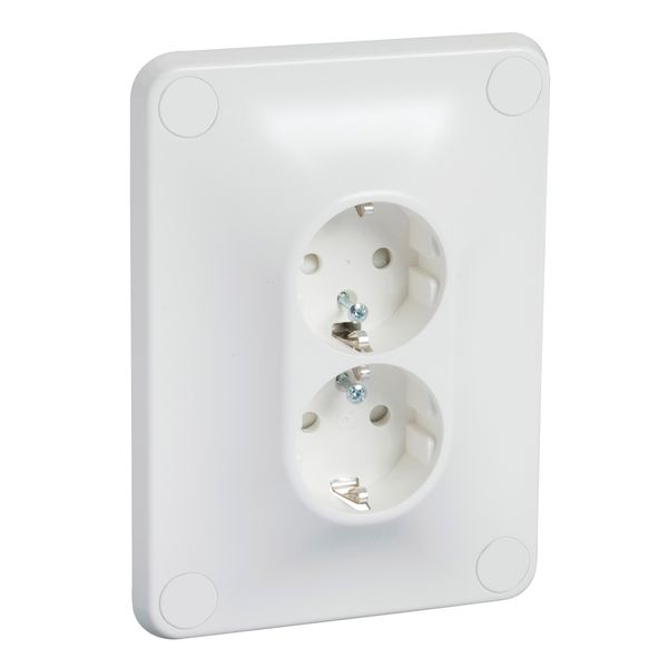 Robust - double socket outlet - 2P + E - flush - screwless - 16A - 250V - white image 3