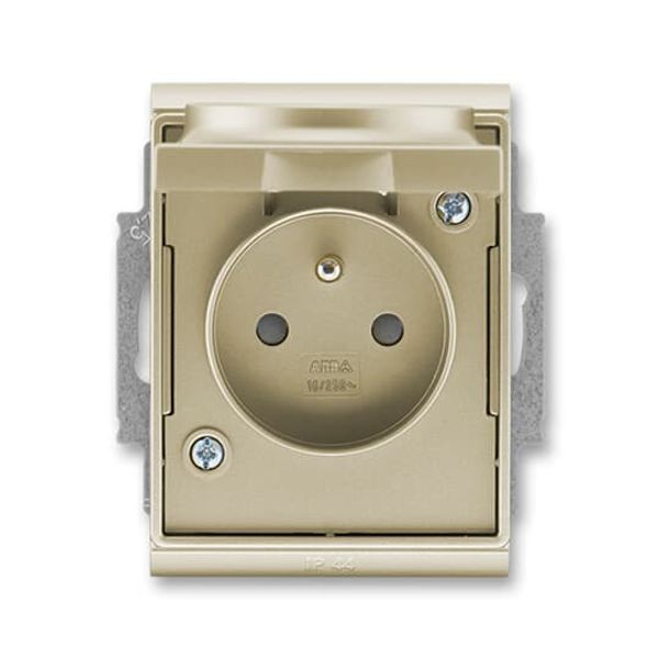 5518E-A02999 33 Socket outlet with earthing pin, shuttered, with hinged lid, IP 44 image 1