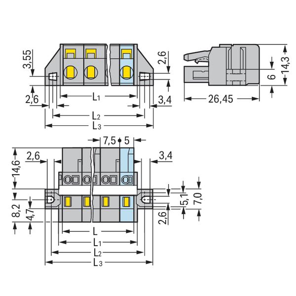 1-conductor female connector CAGE CLAMP® 2.5 mm² gray image 4