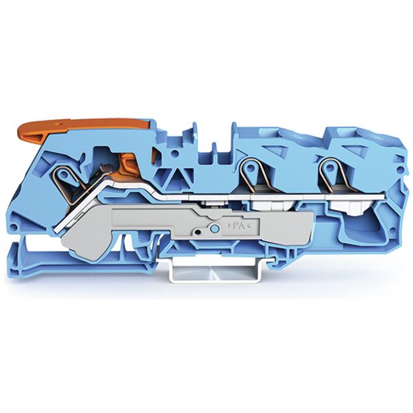 3-conductor through terminal block with lever and Push-in CAGE CLAMP® image 2