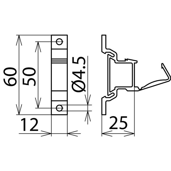 Rail support, plastic, black, for busbars 18x3 mm image 2