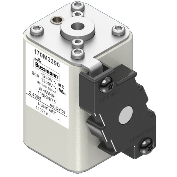 Fuse-link, high speed, 80 A, AC 1250 V, compact size 1, 45 x 59 x 75 mm, aR, IEC, UL, single indicator image 3