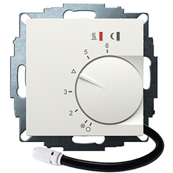 UP floor controller 10-40C, RAL9010 matt 55x55, AC230V, 16 A, 1 NO contact, PWM / 2 point control, power switch, TA, LED display, remote sensor image 2