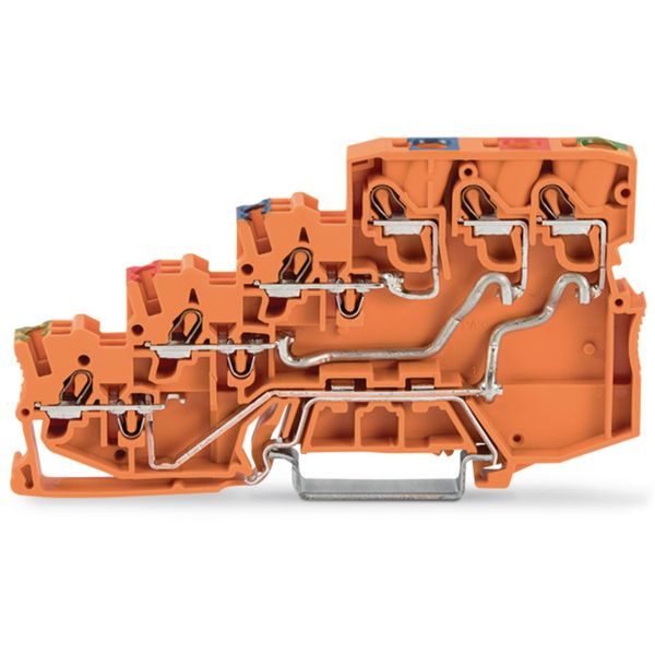 2000-5457 4-conductor sensor supply terminal block; with ground contact; with colored conductor entries image 2