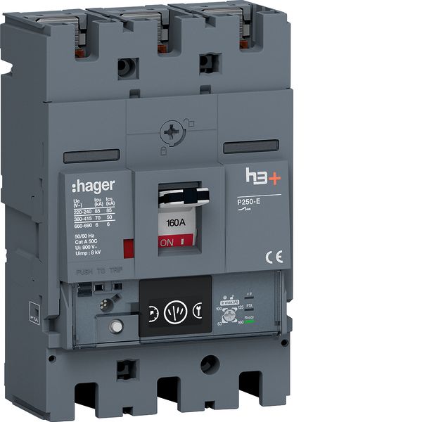 Moulded Case Circuit Breaker h3+ P250 Energy 3P3D 160A 70kA FTC image 1