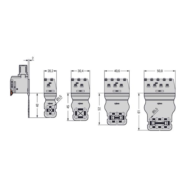 832-534 Strain relief plate; for female and male connectors; 40.6 mm wide image 2