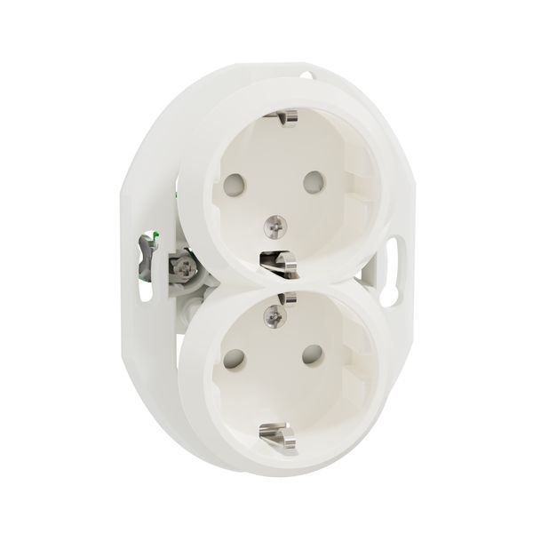 Renova - double socket outlet - 2P + E - 16 A - 250 V - white image 2