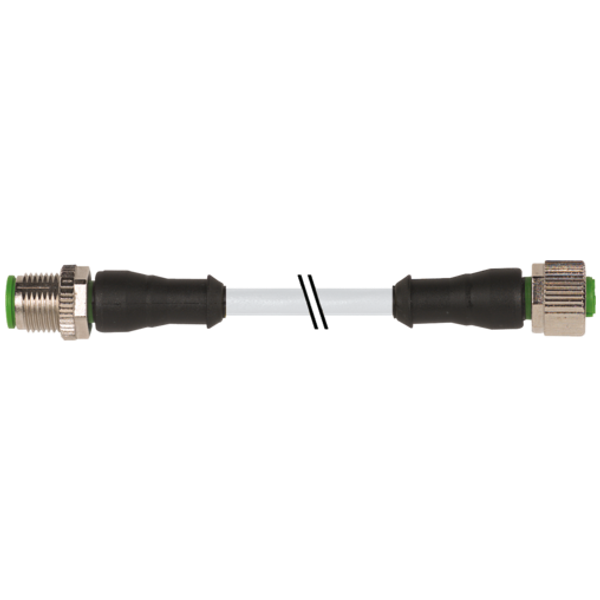 M12 male 0° / M12 female 0° A-cod. PUR 4x0.34 gy UL/CSA 0.6m image 1