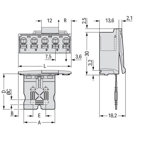 1-conductor male connector Push-in CAGE CLAMP® 2.5 mm² light gray image 4