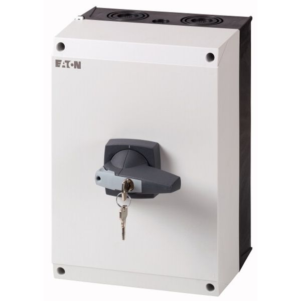 Switch-disconnector, DMM, 125 A, 3 pole, with grey knob, cylinder lock, in CI-K5 enclosure image 1