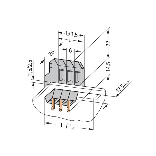 Feedthrough terminal block Conductor/solder/crimp quick disconnect ter image 3