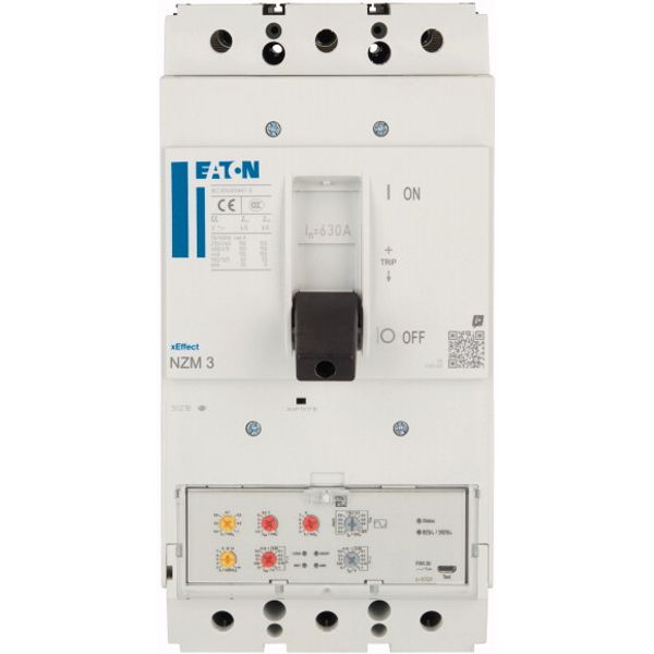 NZM3 PXR20 circuit breaker, 630A, 3p, screw terminal, earth-fault protection image 1