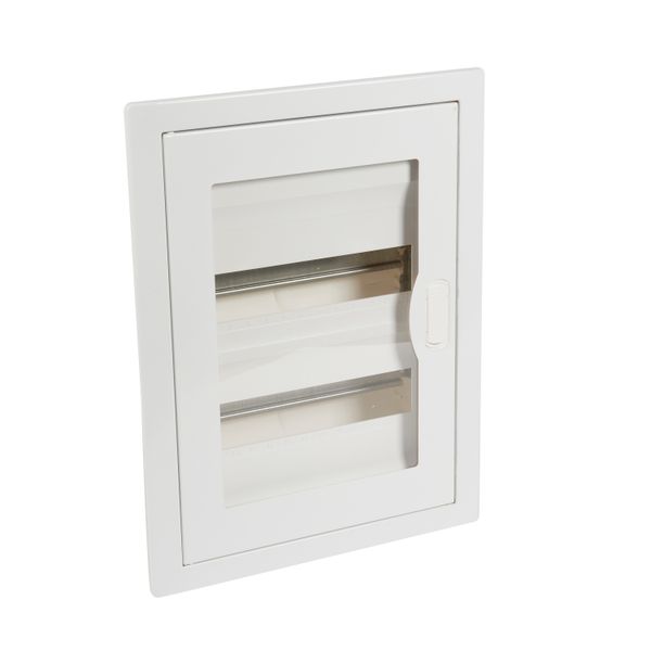 Flush-mounting cabinet Nedbox - transparent door - 2 rows - 24+4 modules image 1