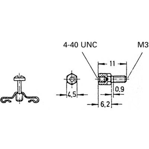 DSUB SCREW-LOCK FE UNC/M3 11mm image 1