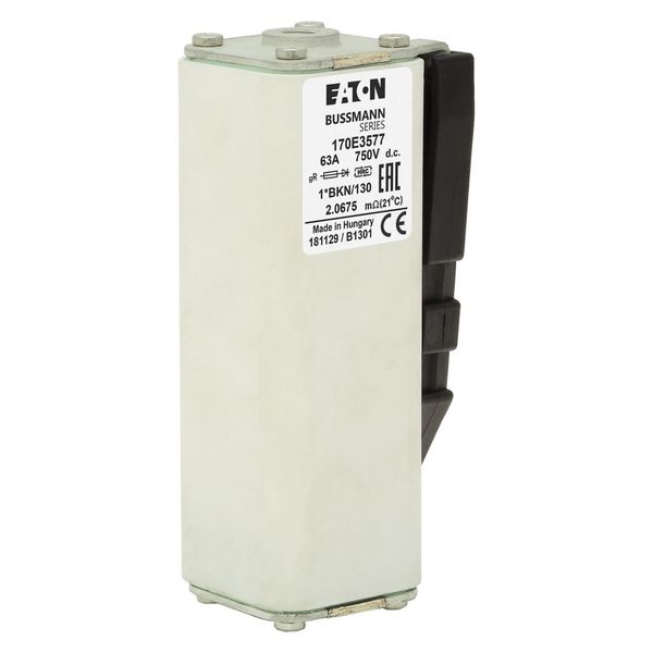 Fuse-link, high speed, 63 A, DC 750 V, compact size 1, gR, IEC, with indicator image 16