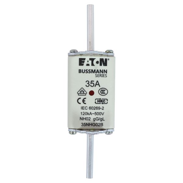 Fuse-link, LV, 35 A, AC 500 V, NH02, gL/gG, IEC, dual indicator, live gripping lugs image 23