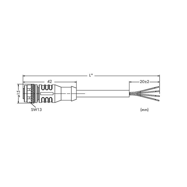 Power cable M12A socket straight 4-pole image 3