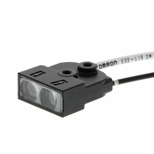 Fiber optic sensor head, limited reflective, square, top view, intregr E32 1560M image 2