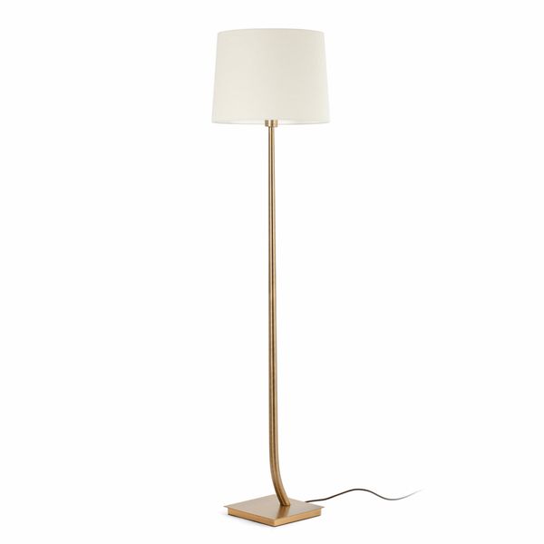 REM BRONZE FLOOR LAMP BEIGE LAMPSHADE image 1