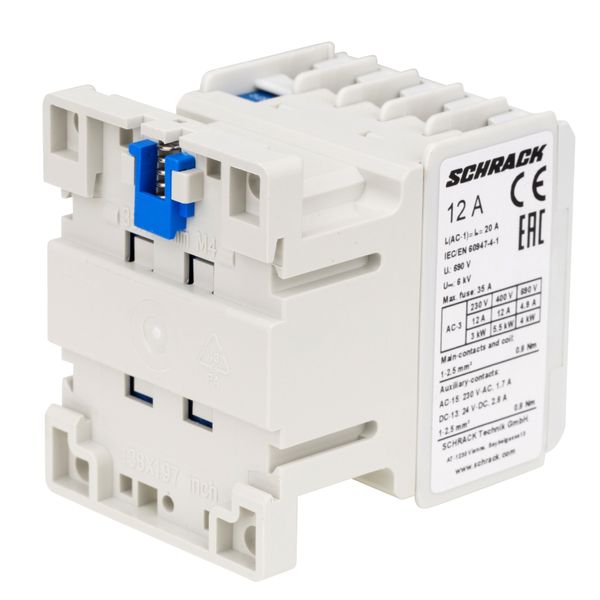 Contactor 3-pole, CUBICO Mini, 5,5kW, 12A, 1NC, 24VAC image 3