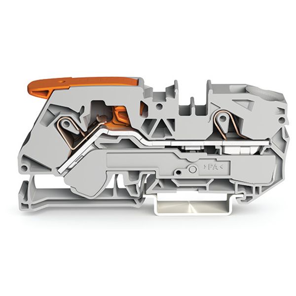 2-conductor through terminal block with lever and Push-in CAGE CLAMP® image 3