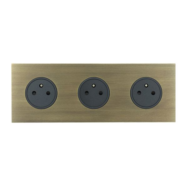 Art d'Arnould universe Epure triple power socket 2P+E 16A 250V - bronze image 1