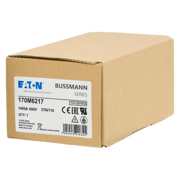 Fuse-link, high speed, 1400 A, AC 690 V, DIN 3, 76 x 90 x 139 mm, aR, DIN, IEC, type T indicator image 15