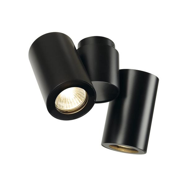 ENOLA_B SPOT double, Wall- & ceiling luminaire 2xGU10, black image 3