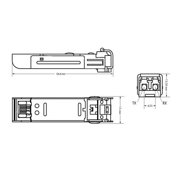 SFP module 30: 1310nm 100Base-FX Single-Mode LC 30 km silver-colored image 1