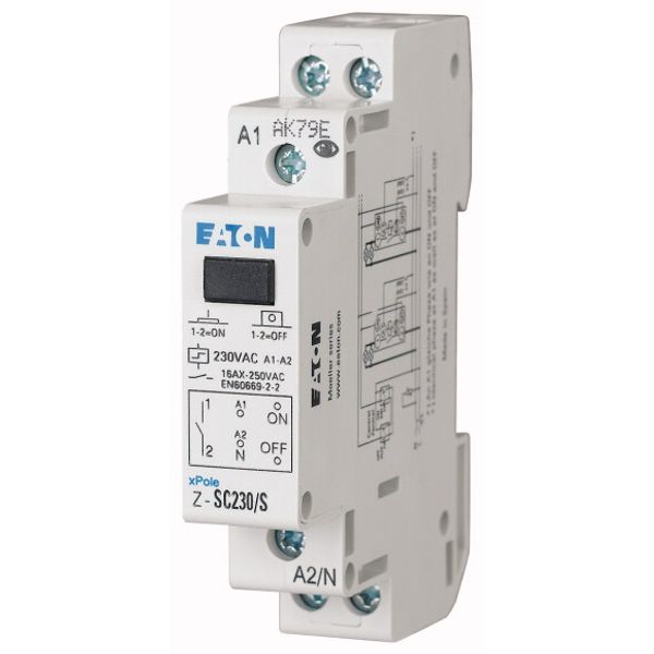 Impulse relay +central control, 24AC, 1S, 16A, 50/60Hz, 1SU image 1