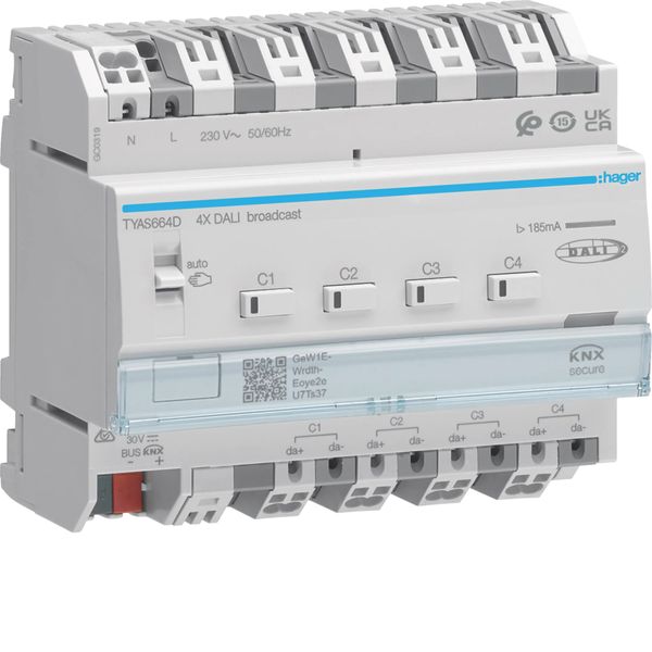 KNX-DALI 2 act., 4ch, broadcast, secure image 1