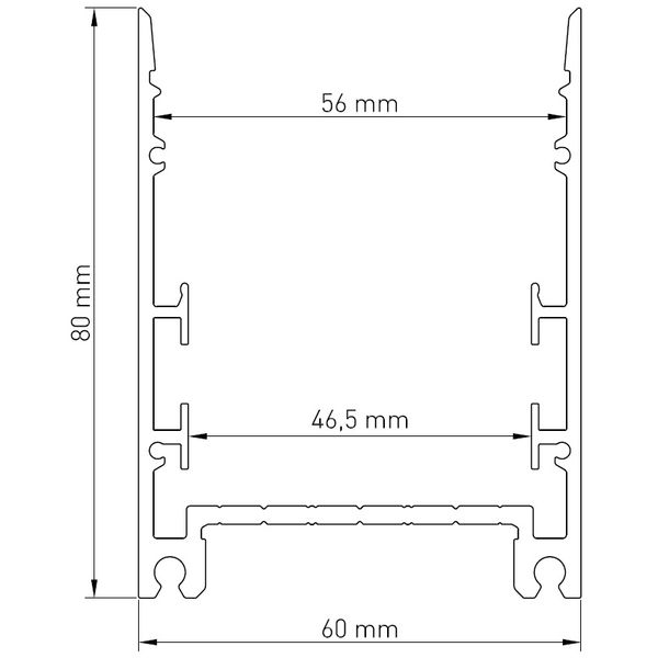 Aluminium profile SLH L-2000mm W-60mm H-80mm image 9