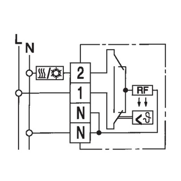 Room controller, 5-30C, AC 230V, 1CO, 10/5 A, heating/cooling switch image 3