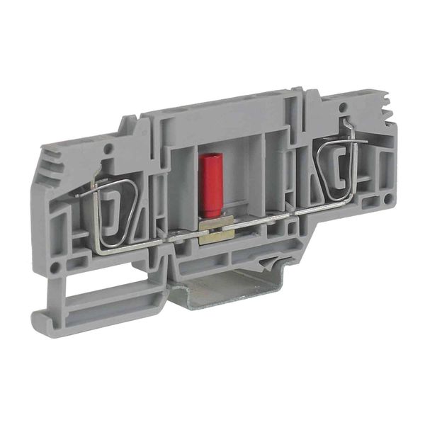 Sping-clamp terminal block 6mm2 for test-measuring circuit, grey color image 1