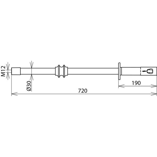 Insulating stick with M12 thread and plug-in coupling D 30mm L 720mm image 2