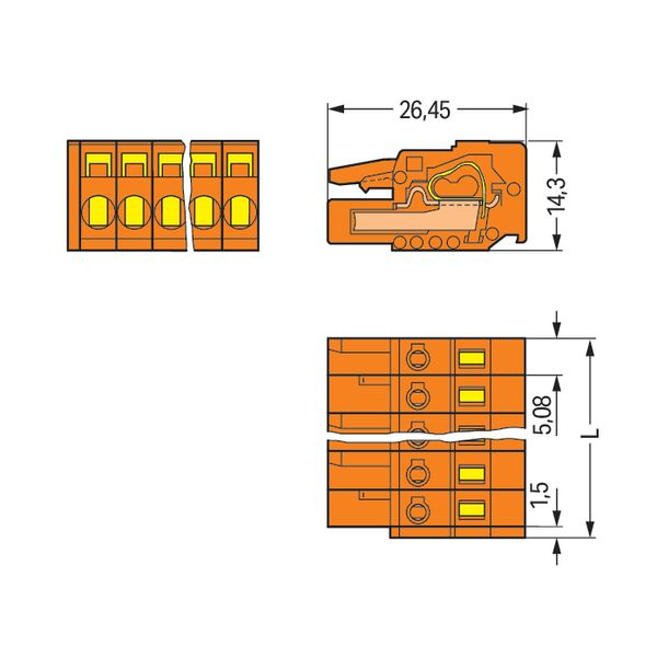 1-conductor female connector CAGE CLAMP® 2.5 mm² orange image 4