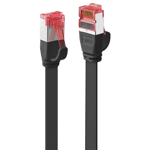 5m Cat.6 U/FTP Flat Network Cable, Black RJ45, M/M, 250MHz, copper, 32AWG image 1