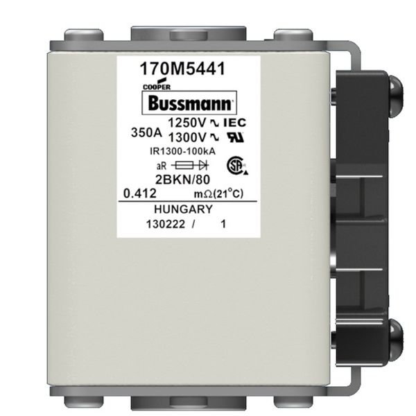 Fuse-link, high speed, 350 A, AC 1250 V, size 2, 61 x 77 x 81 mm, aR, IEC, UL, single indicator image 11