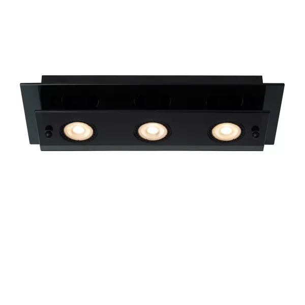 Lucide OKNO - Flush ceiling light - 3xGU10 - Black image 1