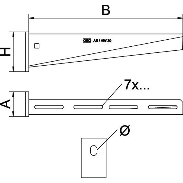 AW 30 11 A4 Wall and support bracket with welded head plate B110mm image 2