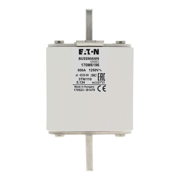 Fuse-link, high speed, 800 A, AC 1250 V, size 3, 76 x 90 x 139 mm, aR, DIN, IEC, type T indicator image 17