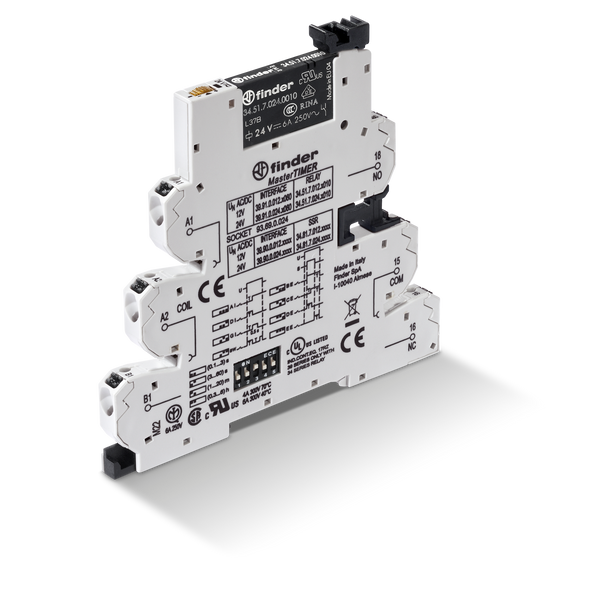 Rel. interface EMR MasterTIMER Push-IN.6,2mm.1CO 6A/12VUC, AgNi (39.91.0.012.0060) image 1