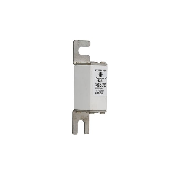 Fuse-link, high speed, 63 A, AC 690 V, DIN 000, 21 x 40 x 100 mm, gR, DIN, IEC, single indicator image 14