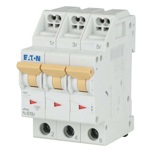 Miniature circuit breaker (MCB) with plug-in terminal, 13 A, 3p, characteristic: C image 1