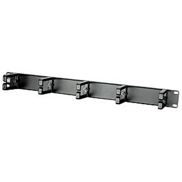 19'' 1U Wire Management Panel with 5 Rings, Black Tidy up your network image 1