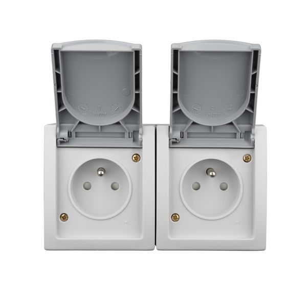 Horizontal combination two-gang pin socket outlet,VISIO IP54 image 5