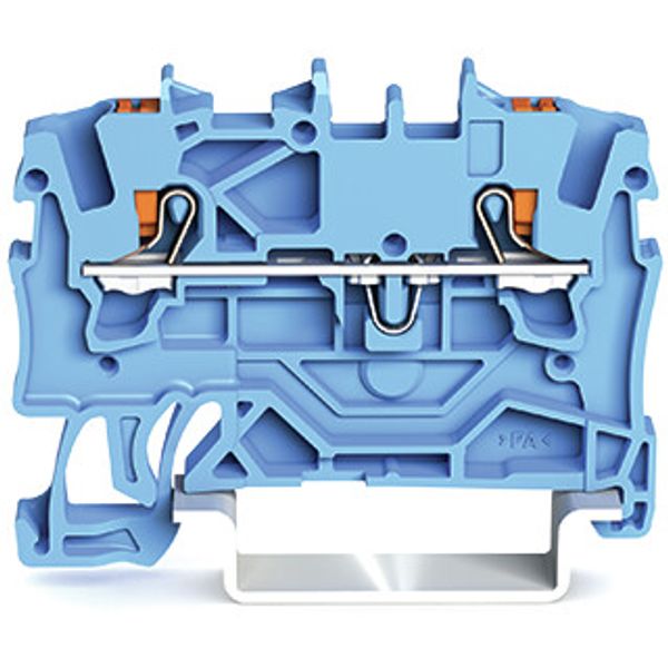 2-conductor through terminal block with push-button 1.5 mm² blue image 2