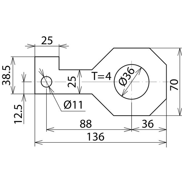 Connection bracket IF3 straight bore diameter d1 36 mm image 2